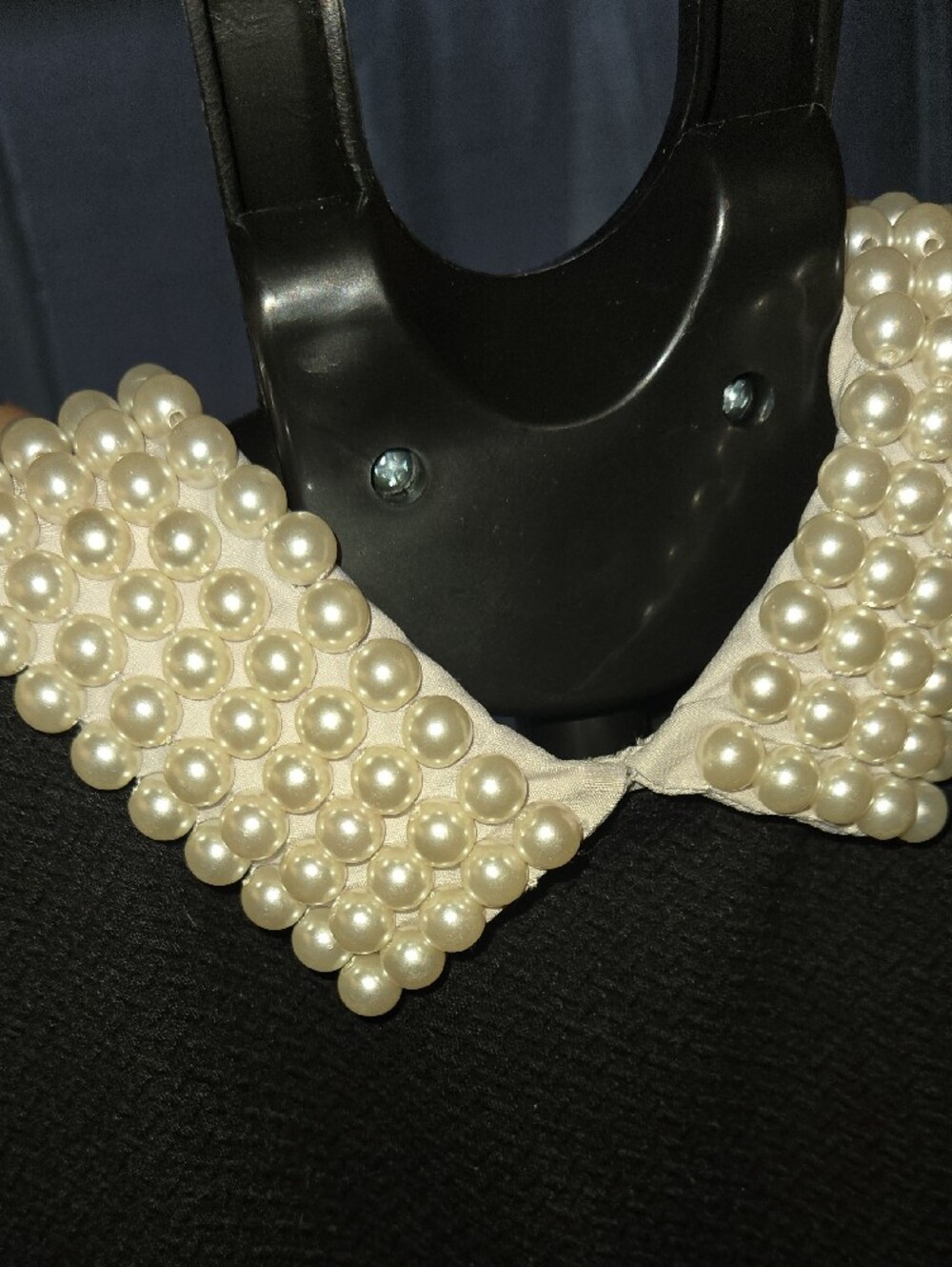 Betsey Johnson Black Sleeveless Dress with Pearl Collar - Picture 3 of 7